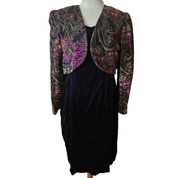 Ms Choice Dresses & Skirts - Vintage Purple Velvet Jacket Dress Size 12